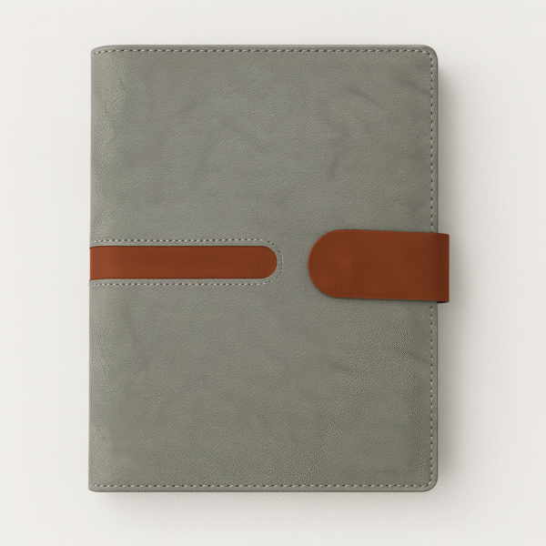 A5 Grey Executive Notebook with Brown belt