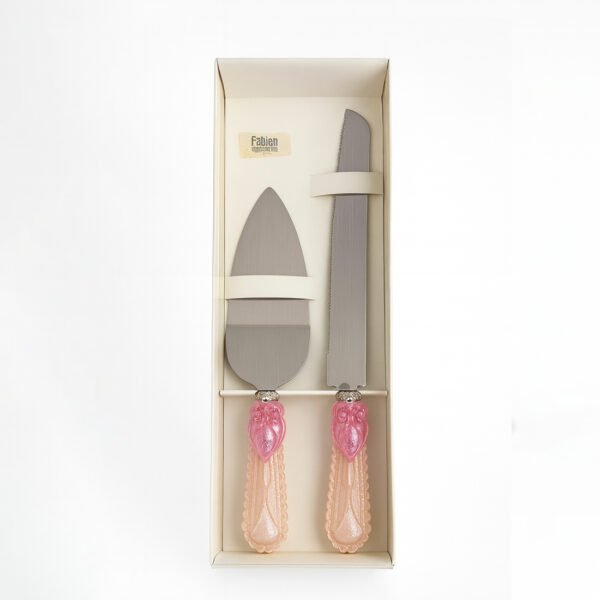 Custom Cake Knife and Server Set with Decorative Handles